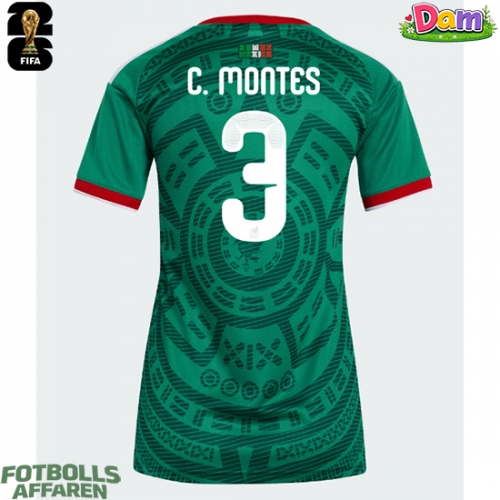Mexiko Cesar Montes #3 Hemmatröja Kvinnor VM 2026 Kortärmad